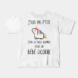 Jsuis pas ptite unicorn t shirts Kids T-Shirt